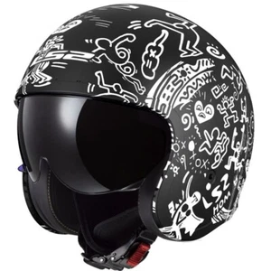 LS2 CASCO JET OF599 SPITFIRE II TRIBAL 06 MATT BLACK WHITE TG XS - Imagen 1 de 2