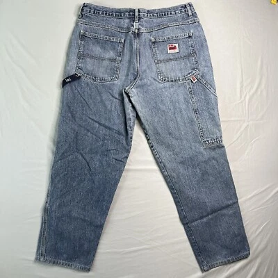 Vtg L.E.I Jeans Mens 32x28* Blue Wide Leg Y2K Carpenter Denim Workwear Grunge - Image 1 of 4