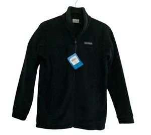 Columbia Black Long Sleeve Zip Up Fleece Youth Size L Large 14/16 Jacket Sweater - Picture 1 of 6
