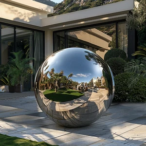 Inflatable Mirror Ball Airtight Shiny Ball & Event Decor 1 Pc 40in Dia Silver - Picture 1 of 11