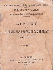 Rumänien, 1931, Beschäftigungsakte / Arbeitsbuch - Königreichszeit - Bild 1 von 8