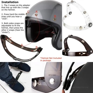 Adapter Flip Up Attachment for Motorcycle 3-Snap Helmet Bubble Shield Visor Lens - Foto 1 di 8