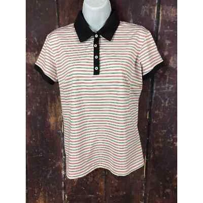 Camiseta de golf Adidas para mujer "Clima Lite" multicolor a rayas manga corta talla M Foto 1 de 4