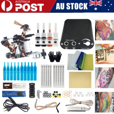 78Pcs Beginner Tattoo Kit Supplies Equipment Set 20 Color Ink Needle Power Grip - image 1 of 4