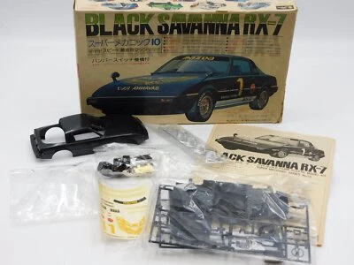 Fujimi Mazda RX-7 Black Savanna SM-10 1/24 car vintage plastic kit w/box - Immagine 1 di 4