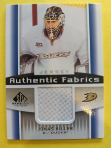 2013-14 SP Game Used Edition Authentic Fabrics Jerseys Jonas Hiller #AF-JH