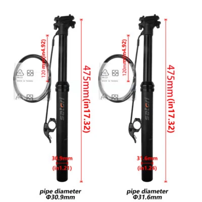 NUEVO Cable externo de tija de sillín con cuentagotas ligero 31,6 mm 30,9 mm Foto 1 de 4