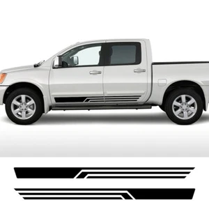 2 PCS Graphics Vinyl Car Sticker Decal For Nissan Titan Pickup Side Door Stripes - Picture 1 of 7
