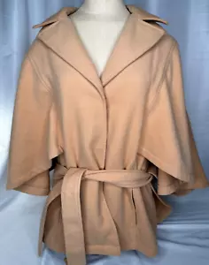 Joan Rivers Women's Camel Dressing Cape Coat With Waist Tie, Medium, NWOT - Picture 1 of 13