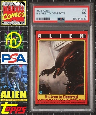 1979 Topps Alien - 78 Xenomorph / It Lives to Destroy! - PSA 7 NM - Image 1 of 4
