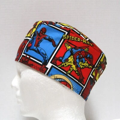 Spiderman Scrub Cap, Surgical Cap, Scrub Hat, Skull Cap, Chemo Cap, One Size - Image 1 of 4