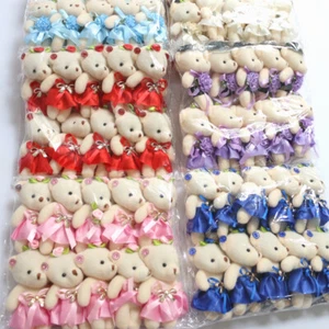 10pcs/lot 4.3 inchs teddy bear doll wedding banquet bear and clothes plush toy - Picture 1 of 17