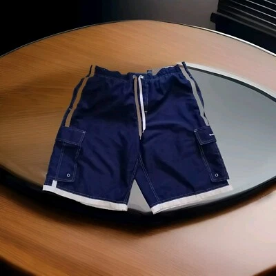 Pantalones cortos de natación Beverly Hills Polo Club para hombre talla XL deletreado en bolsillo cordón  Foto 1 de 4