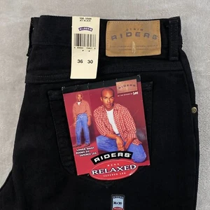 VTG Riders By Lee Men's Size 36x30 (34x29) Relaxed Fit Tapered Leg Black NWT - Picture 1 of 11