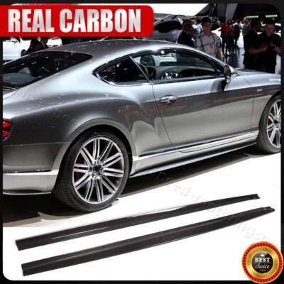 Alerón labial de extensión de faldón lateral de carbono real para Bentley Continental GT 2012-16 Foto 1 de 4