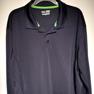 FILA Sport Golf Shirt Men's XL Navy Blue Long-sleeve Poly Performance EXC - Picture 1 of 9