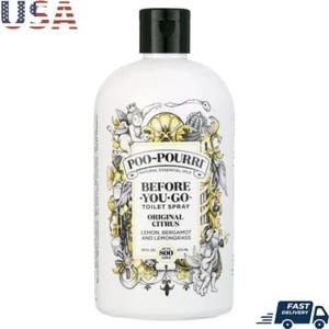 Toilet Spray Citrus Essential Oils Odor Eliminator Before You Go Freshener 16oz - Picture 1 of 12