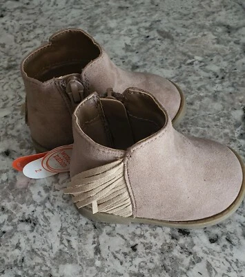 Botas Infantiles Wonder Nation, Mocasines en Taupe, Talla 2, Suelas Sin Marcas, Nuevas Foto 1 de 4