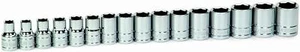16-Piece 1/2" Drive Shallow 6-Pt. Metric Socket Set on Clip Rail, Williams 32943 - Picture 1 of 2