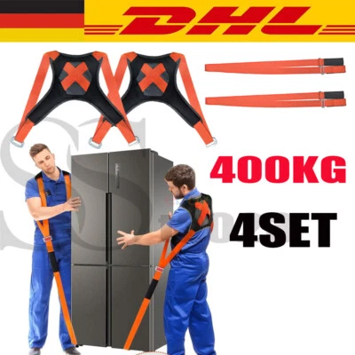 4TLG. Tragegurte Umzug Möbel Shoulder Dolly Set 400 KG Tragehilfe Möbeltransport - Bild 1 von 4