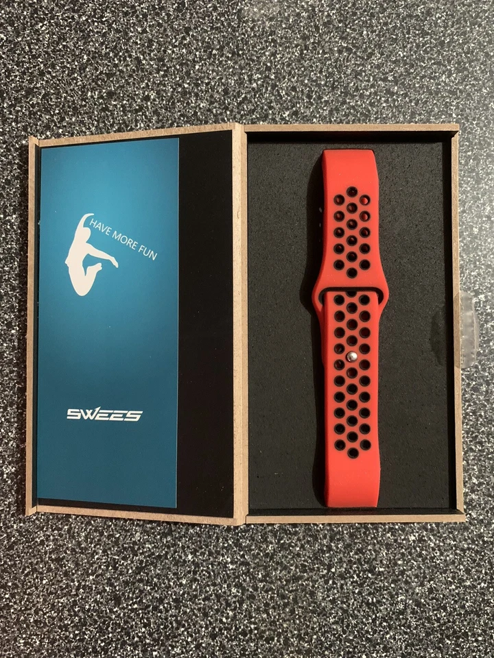 Banda deportiva de silicona Swees para Fitbit Charge 2 orificios de aire transpirables roja NUEVA Foto 1 de 1