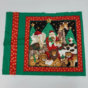 Springs Industries Stoffe Arche Noah Tiere mit Weihnachtsmann Weihnachten Paneele 17x44" - Bild 1 von 7