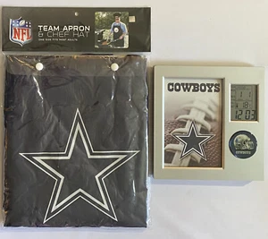 Delantal y sombrero de chef de los Dallas Cowboys y marco/reloj ~ NFL ~ TOTALMENTE NUEVO - Imagen 1 de 2