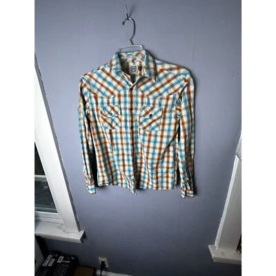 Camisa cinch xl niños, verde, azul, naranja, azul perla broche de presión, rodeo, vaquero, cuadros Foto 1 de 4