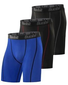 Men's Compression Shorts3 Pack Compression Spandex Yoga Shorts Underwear Work... - Picture 1 of 6