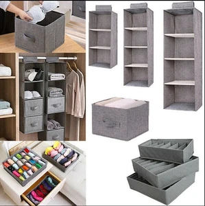 Hängeaufbewahrung Hängeregal Hängeorganizer Aufbewahrung Stoff Schrank Grau !! - Bild 1 von 16