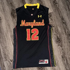 Autentica maglia da basket Under Armour Maryland Terrapins taglia small 12 nera - Foto 1 di 6