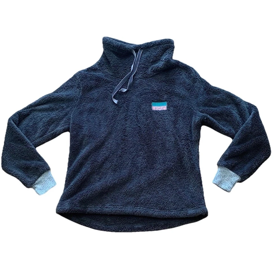 Top pulóver Rosemary Beach 30A Sherpa polar grande gris oscuro para mujer Foto 1 de 4