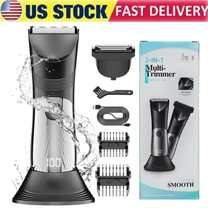 Recortadora eléctrica de pelo púbico ingle cuerpo pelo bola afeitadora impermeable para hombres mujeres - Imagen 1 de 16