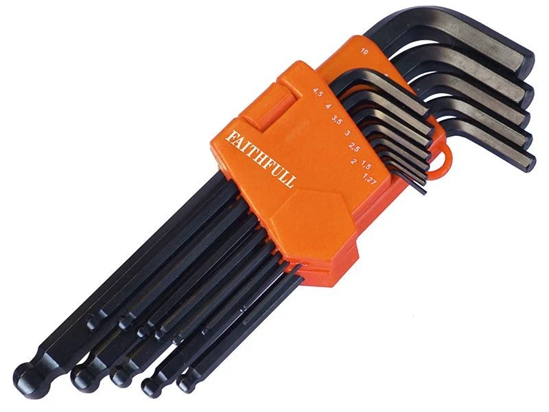 Faithfull - Set Kunci Hex Lengan Panjang Metrik Hujung Bola, 13 Keping - Image 1 of 1