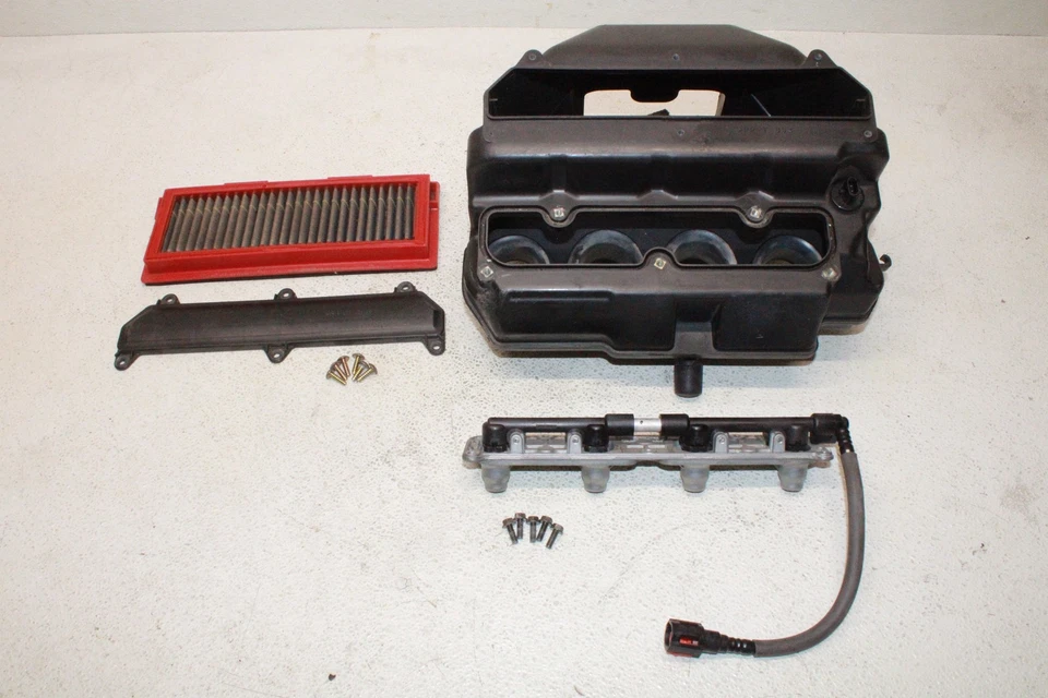 05 06 KAWASAKI NINJA ZX6R OEM CAJA DE AIRE CAJA DE ADMISIÓN DE AIRE FILTRO BMC INYECTORES DE COMBUSTIBLE Foto 1 de 4