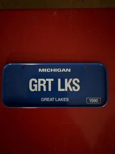 Bicycle License Plate 1990 Michigan GRT LKS Great Lakes - Picture 1 of 2