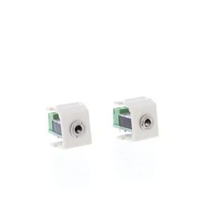2 Hubbell Lt Almond Snap-Fit Keystone Stereo Jacks 3.5mm Screw Terminal SF35STLA - Afbeelding 1 van 4