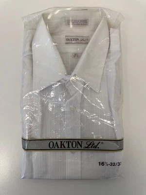 Camisa de vestir para hombre Oakton Ltd. manga larga blanca Deadstock, talla 16,5 32/33 Foto 1 de 4