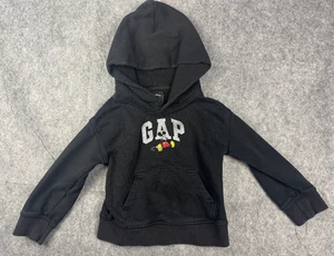 Disney Gap Mickey Mouse Black Hoodie Pullover Sweater Coat Toddler Boy Girl 3T 3 - Picture 1 of 7