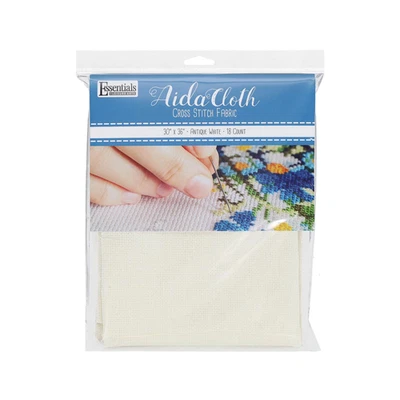 Tela Essentials By Leisure Arts Aida, 18 unidades, punto de cruz blanco antiguo Foto 1 de 4