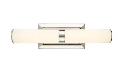 Tubo de luz de tocador HDC Rolande níquel pulido con pantalla de vidrio blanco grabado Foto 1 de 4