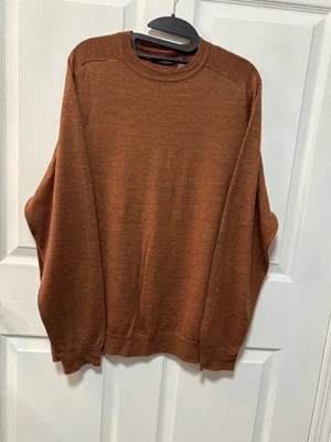 Merona Men’s Italian Wool Pullover Sweater, Rust Color, Sz XL, 100% Merino Wool - Image 1 of 4