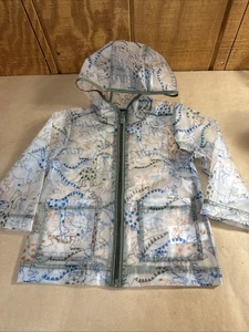 Chaqueta de lluvia antigua azul marino translúcida con estampado de dinosaurio para niños pequeños - Imagen 1 de 5