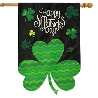 Briarwood Lane Shamrock Burlap House Flag - Image 1 of 4