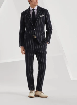 NWT$6700 Brunello Cucinelli Men's "Leisure Fit" Pinstripe Print 2Piece Suit A258 - Image 1 of 4
