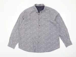 Jeff Banks Men's Grey Floral Long Sleeve Shirt 2XL - Picture 1 of 12