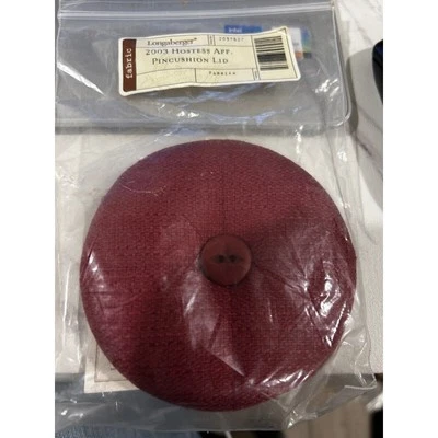 Longaberger 2003 Hostess Appreciation Basket PINCUSHION LID PAPRIKA RED new - Image 1 of 2