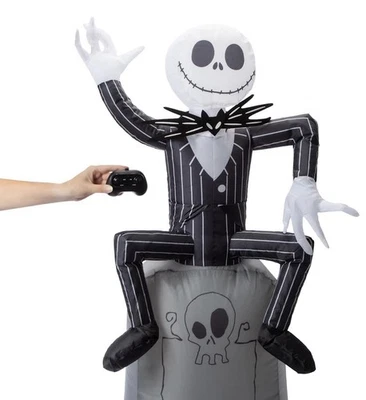 Disney Jack Skellington Remote Control Inflatable RC Moves 360 Degrees 4’ Tall - Image 1 of 4