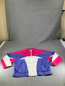 Vintage Adidas Jacket Womens Large Blue 90s Colorblock Retro Skiing Windbreaker - Picture 1 of 24
