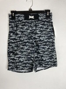Old Navy Swim Trunks Boys L (10-12)  UPF 50 Grey Camo Shark New With Tags - Picture 1 of 5